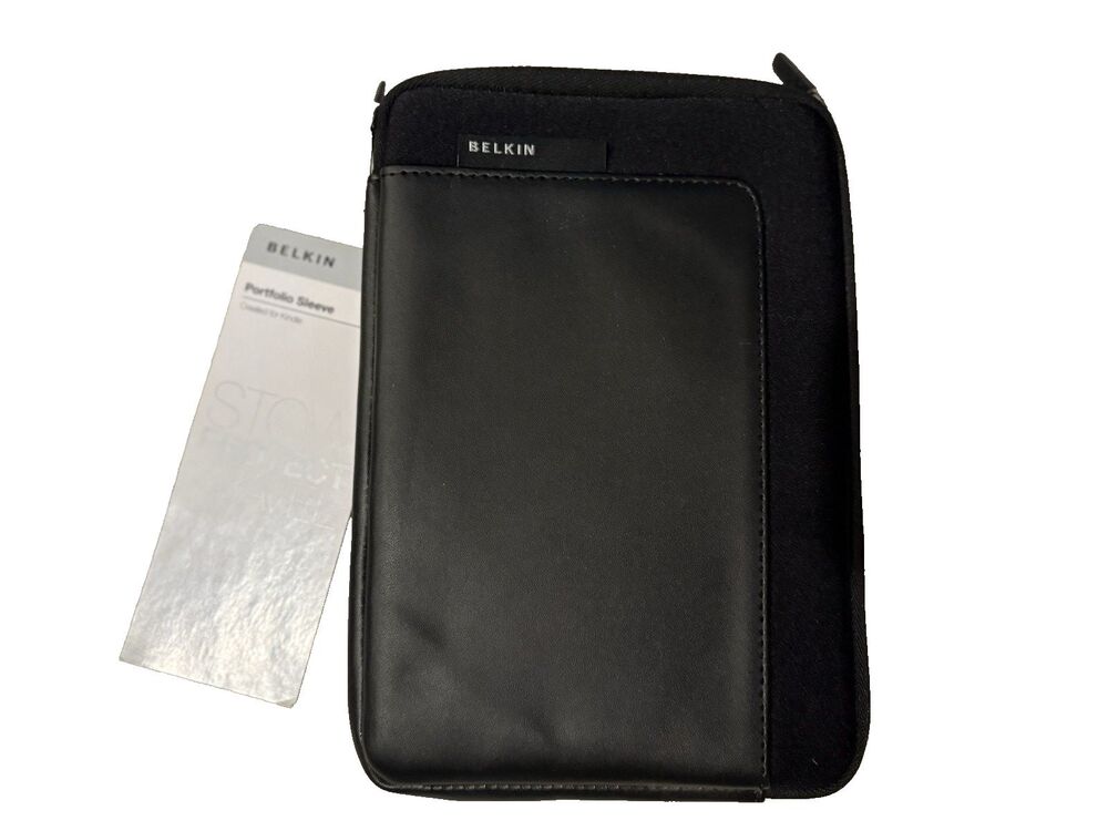 Belkin Black Stow Protect Travel Portfolio Sleeve Softshell for Kindle 8" x 5.5"
